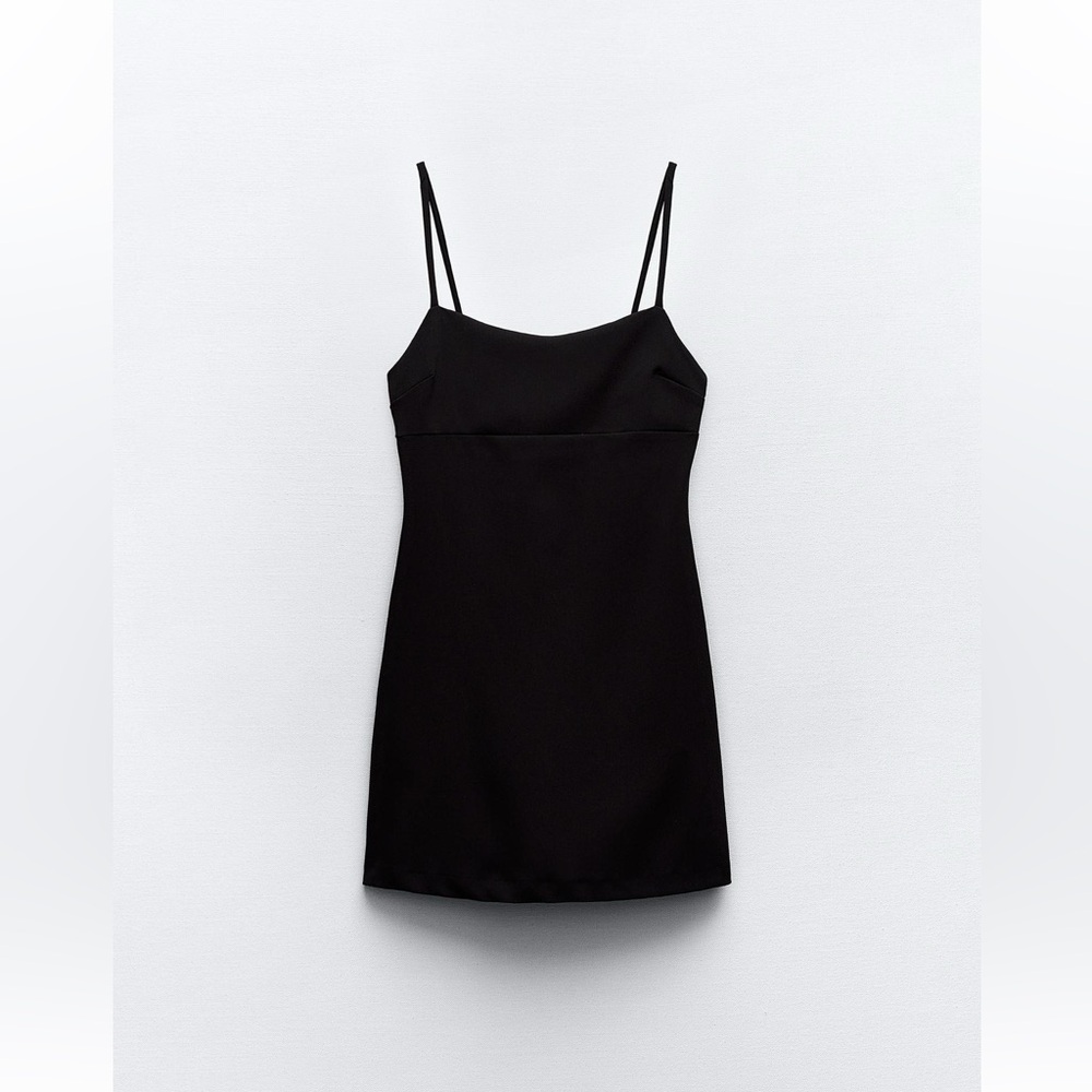 Zara Sleek Black Strappy Mini Dress
